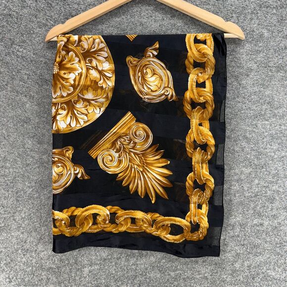 First Issue Scarf Women Black Geometric Square Scarf Multifunctional Casual - Picture 1 of 3